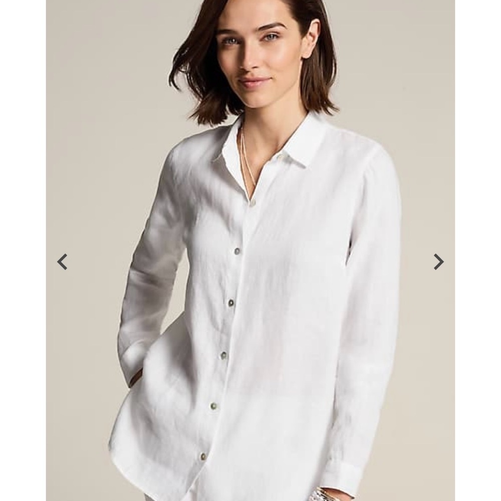 Vince Classic White linen blend Button-Up Shirt size M - Picture 15 of 16